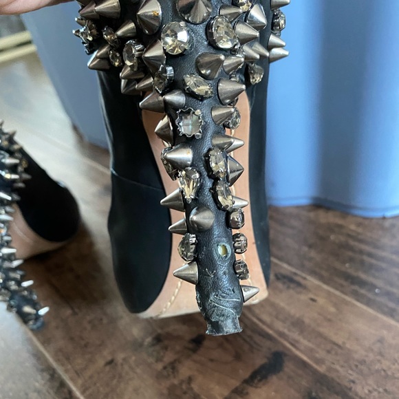 Leather Lorissa spikey heel peep toe pump - Picture 7 of 12